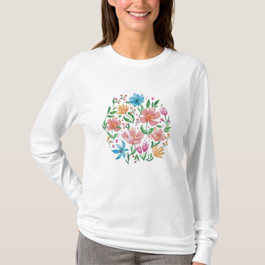 Wilde bloemen t-shirt (Voorkant)