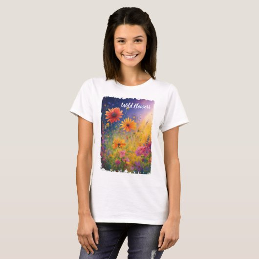 Wilde bloemen  t-shirt (Voorkant volledig)