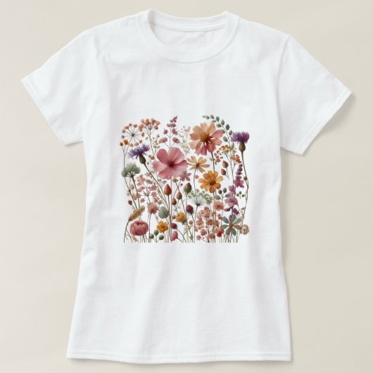  wilde bloemen t-shirt (Design voorkant)