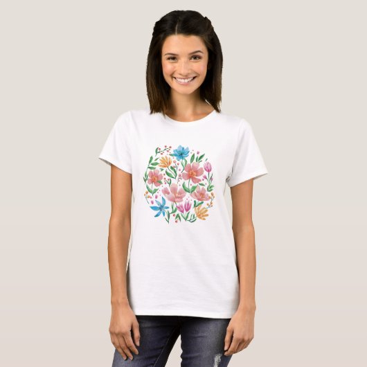 Wilde bloemen t-shirt (Voorkant volledig)