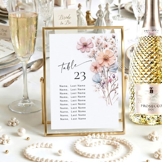 Wilde Bloemen Tafel Nummer Kaarten Zitplaatsindeli