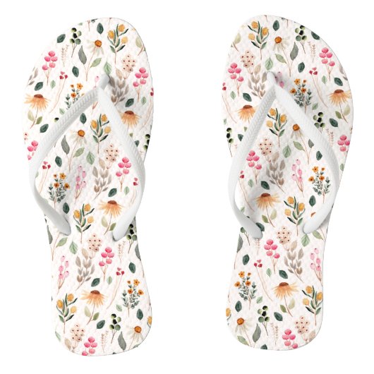 Wilde bloemen teenslippers (Voetbed)