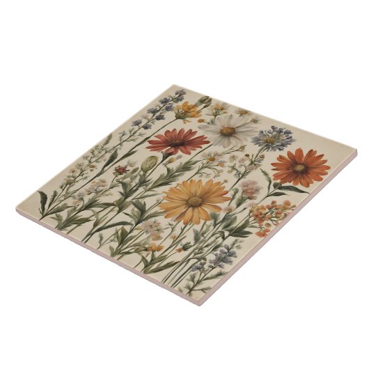  wilde bloemen tegeltje (Zijkant)