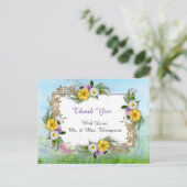 Wilde bloemen tegen een blauwe hemel briefkaart (Staand voorkant)