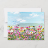 Wilde bloemen tegen een blauwe hemel kaart (Achterkant)