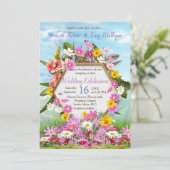 Wilde bloemen tegen een blauwe hemel kaart (Staand voorkant)