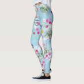 Wilde bloemen tegen een blauwe hemel leggings (Links)