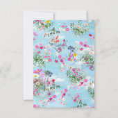 Wilde bloemen tegen een blauwe hemel RSVP kaartje (Achterkant)