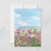 Wilde bloemen tegen een blauwe hemel RSVP kaartje (Achterkant)