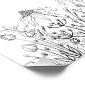 Wilde bloemen tekenen foto afdruk (Hoek)