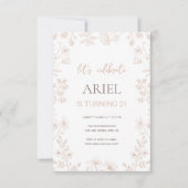 Wilde bloemen tekenen schattige bloemen 21e verjaa kaart (Voorkant)