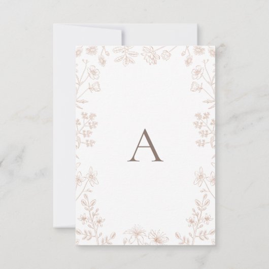 Wilde bloemen tekenen schattige bloemen 21e verjaa kaart (Achterkant)