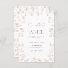 Wilde bloemen tekenen schattige bloemen 21e verjaa kaart