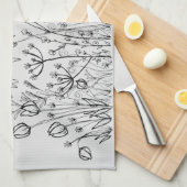 Wilde bloemen tekenen theedoek (Quarter Fold)