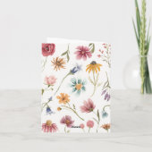 Wilde Bloemen Thee Feest Dank Je Kaart (Achterkant)