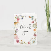 Wilde Bloemen Thee Feest Dank Je Kaart (Voorkant)