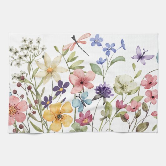 Wilde bloemen theedoek (Horizontaal)