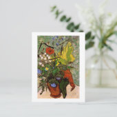 Wilde bloemen Thistles Vase Van Gogh Fine Art Briefkaart (Staand voorkant)