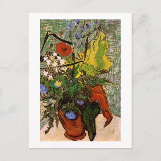 Wilde bloemen Thistles Vase Van Gogh Fine Art Briefkaart (Voorkant)