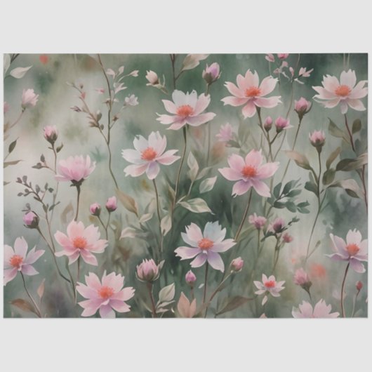  wilde bloemen tissuepapier (Voorkant)