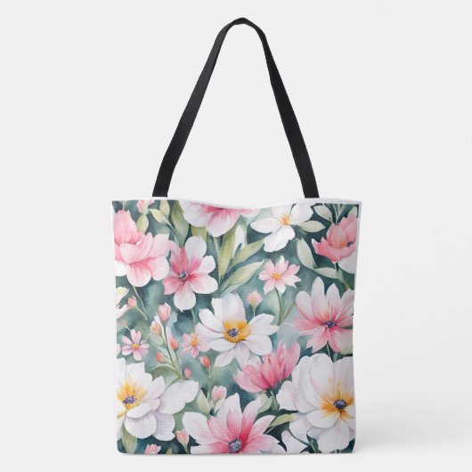 Wilde bloemen tote bag (Achterkant)