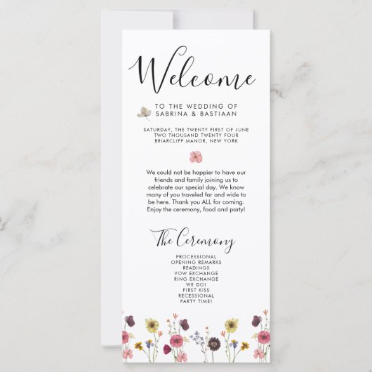 🌸 💍 Wilde Bloemen Trouw Welkom (Voorkant)