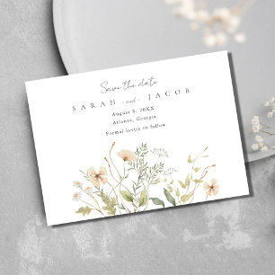 Wilde Bloemen Trouwdag Elegante Sla de Datum Vast Save The Date