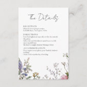 Wilde Bloemen Trouwdetails Kaart (Voorkant)