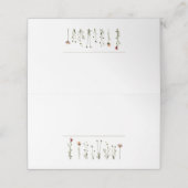 Wilde bloemen trouwnaam plaatskaartje (Buitenkant ongevouwen)