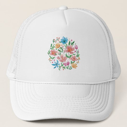 Wilde bloemen trucker pet (Voorkant)