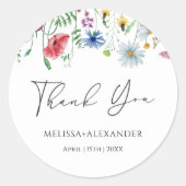 Wilde bloemen Tuinbloemen Weddenschap Ronde Sticker (Voorkant)