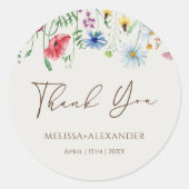 Wilde bloemen Tuinbouwgewassen Weddenschap Ronde Sticker (Voorkant)