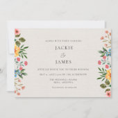 Wilde bloemen Tuinbruiloft Kaart (Voorkant)