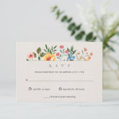 Wilde bloemen Tuingeburgerd RSVP Kaartje (Staand voorkant)