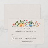 Wilde bloemen Tuingeburgerd RSVP Kaartje (Voorkant / Achterkant)