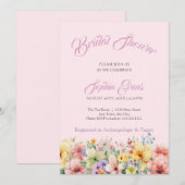  wilde bloemen Tuinroze Vrijgezellenfeest Kaart (Voorkant / Achterkant)