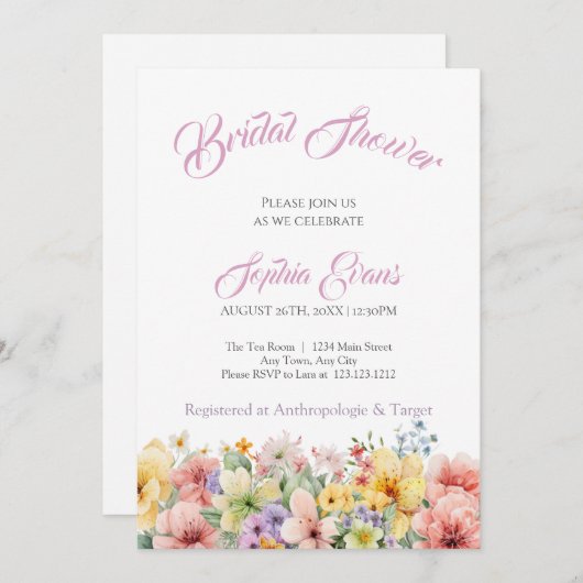  wilde bloemen Tuinwit Vrijgezellenfeest Kaart (Voorkant / Achterkant)