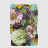 Wilde Bloemen Upload Uw Eigen Foto Aangepaste Afbe Golfhanddoek (Voorkant)