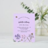 Wilde bloemen van het Birthday-feest overtreden ro Uitnodiging Briefkaart (Staand voorkant)