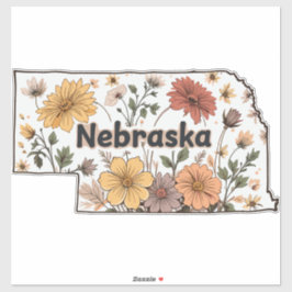 Wilde Bloemen van Nebraska Sticker