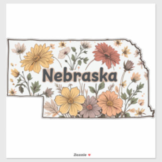 Wilde Bloemen van Nebraska Sticker