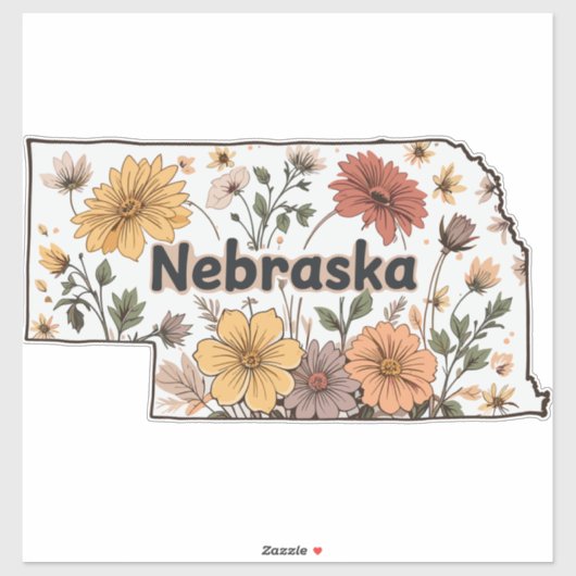 Wilde Bloemen van Nebraska Sticker (Vel)