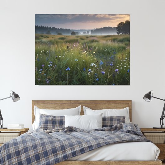 Wilde Bloemen Veld Canvas Afdruk (Insitu (Slaapkamer))
