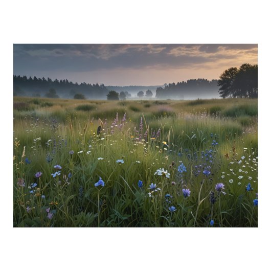 Wilde Bloemen Veld Foto Afdruk (Voorkant)