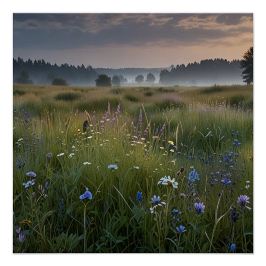 Wilde Bloemen Veld Perfect Poster (Voorkant)