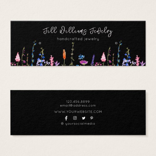 Wilde bloemen ・ Verdien Hoops Studs Display Kaart (Voorkant /achterkant)