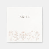 Wilde bloemen verjaardagsfeest elegante papieren s servet (Voorkant)