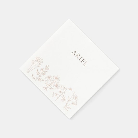 Wilde bloemen verjaardagsfeest elegante papieren s servet (Hoek)