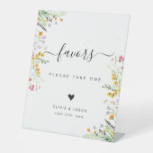 Wilde bloemen Verjaardsparren Reclamebord Met Voetstuk (Voorkant)