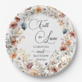 Wilde Bloemen Verliefd Trouwen Papieren Bordje (Voorkant)